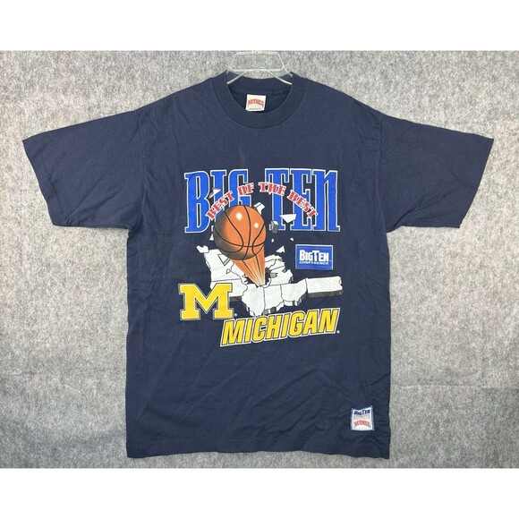 Vintage University Michigan Wolverines Basketball T-Shirt Size XL Single Stitch - Picture 1 of 7